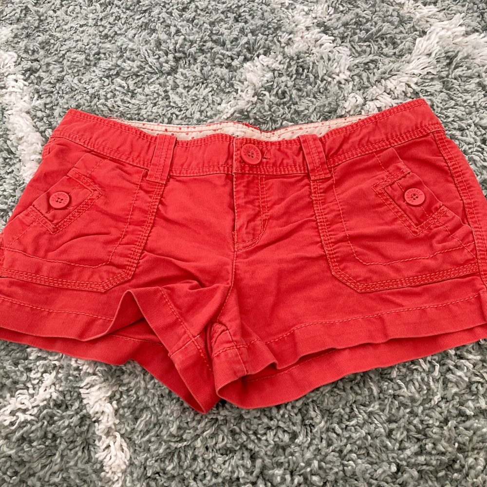Women's Orange Casual Shorts 7/8